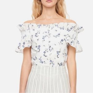NWT REBECCA TAYLOR Francine Floral White Top 4